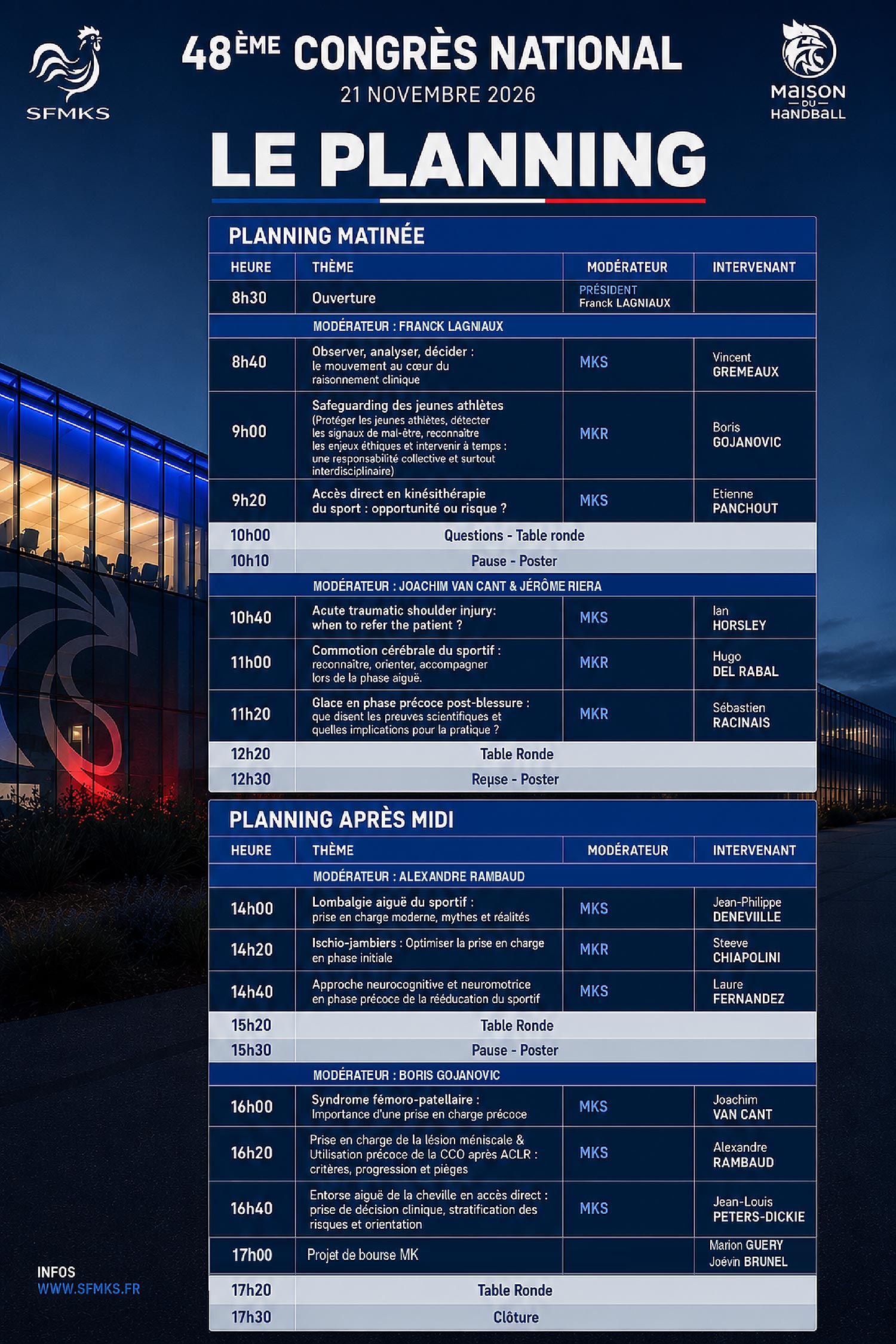 Affiche du 48ème congrès national de la SFMKS
